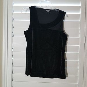Black Velvet Sleeveless Top Medium